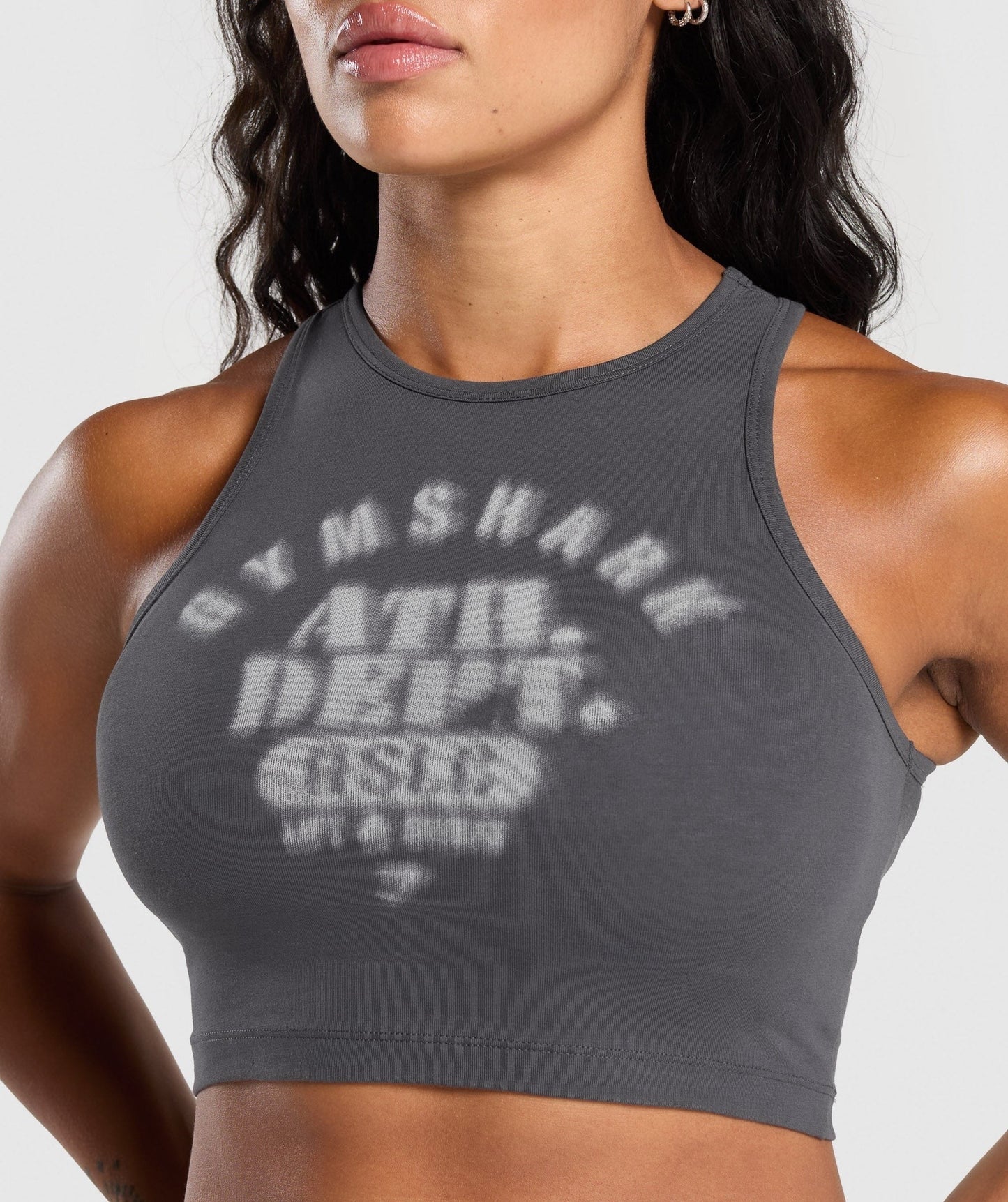Gymshark Ath Dept Cropped Tank - Asphalt Grey