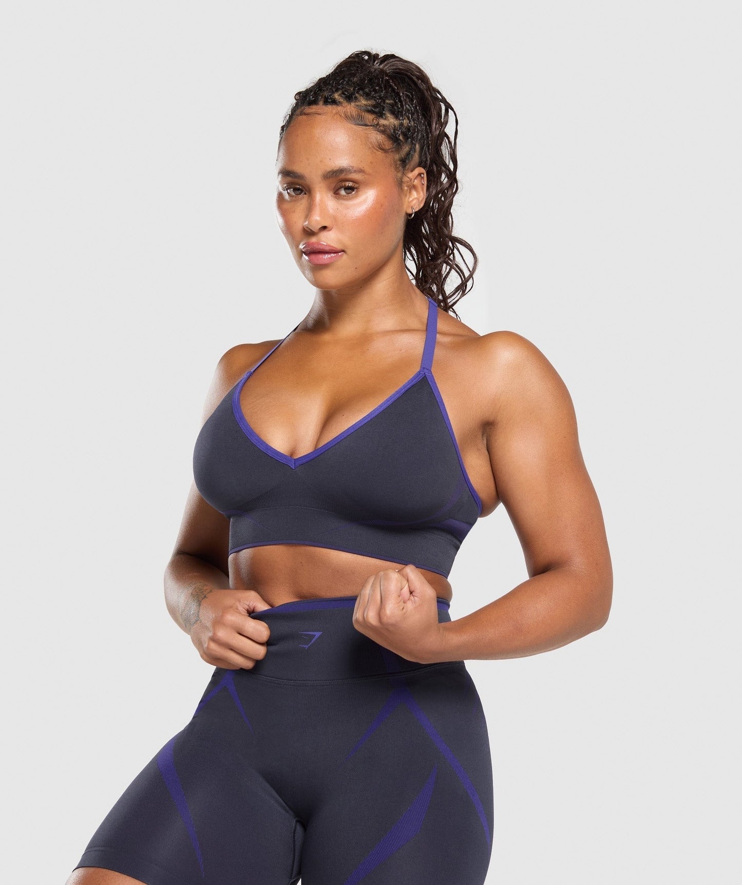 Gymshark Apex Lift Seamless Sports Bra - Heavy Blue/Cobalt Purple