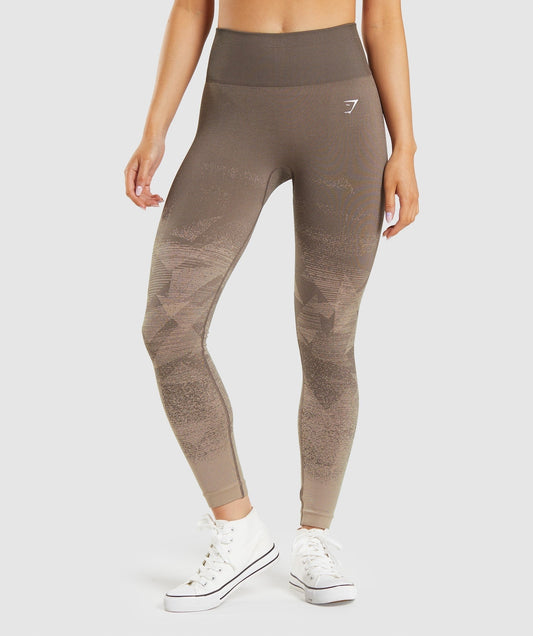Gymshark Adapt Ombre Seamless Leggings - Triangle | Penny Brown Print