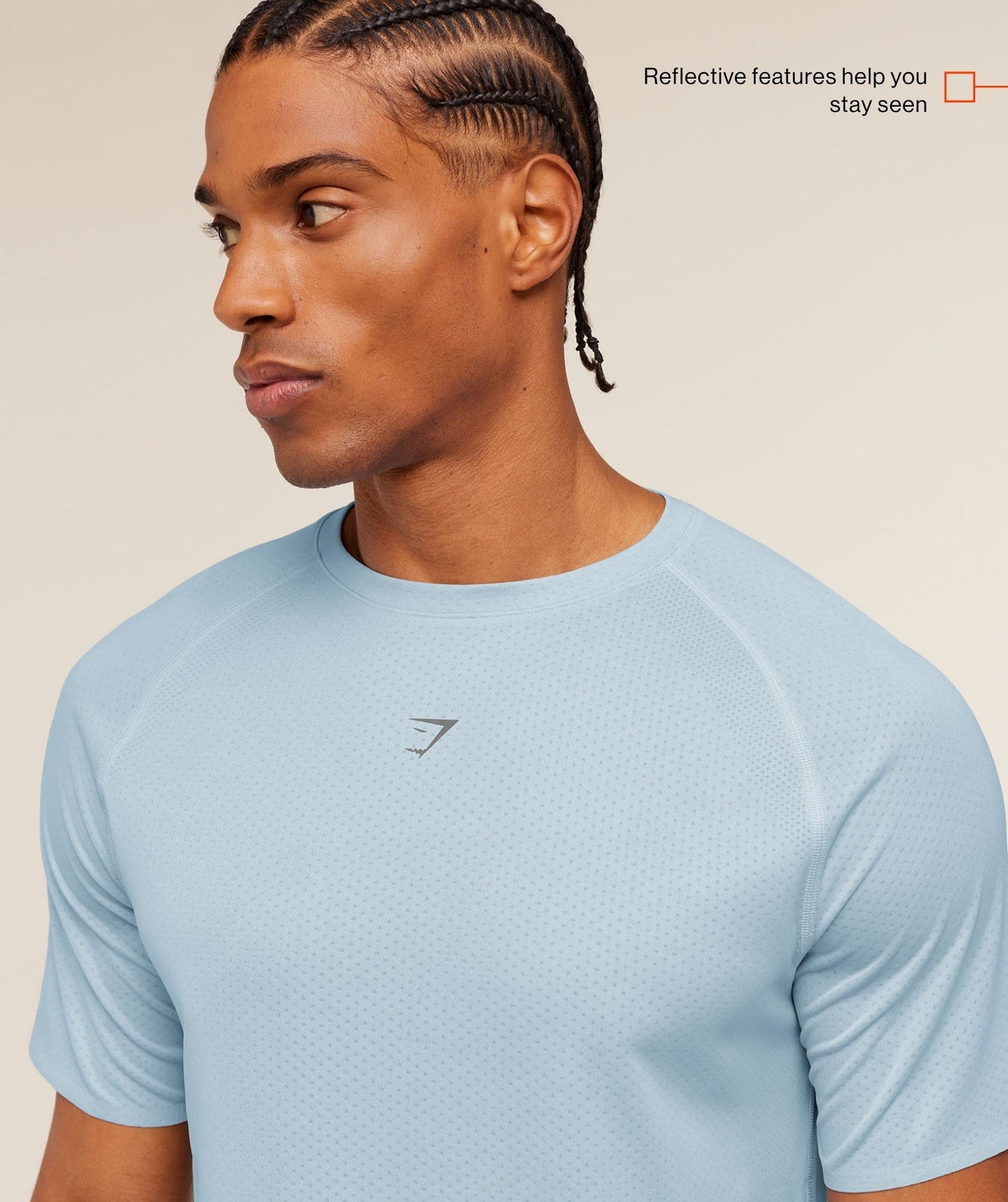 Gymshark Hybrid Engineered Jacquard T-Shirt - Chilled Blue