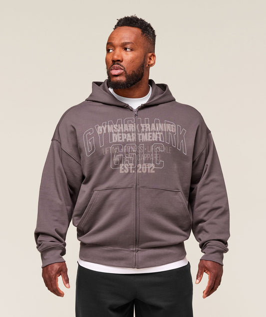 Gymshark Authentic Apparel Zip Up Hoodie - Brushed Purple