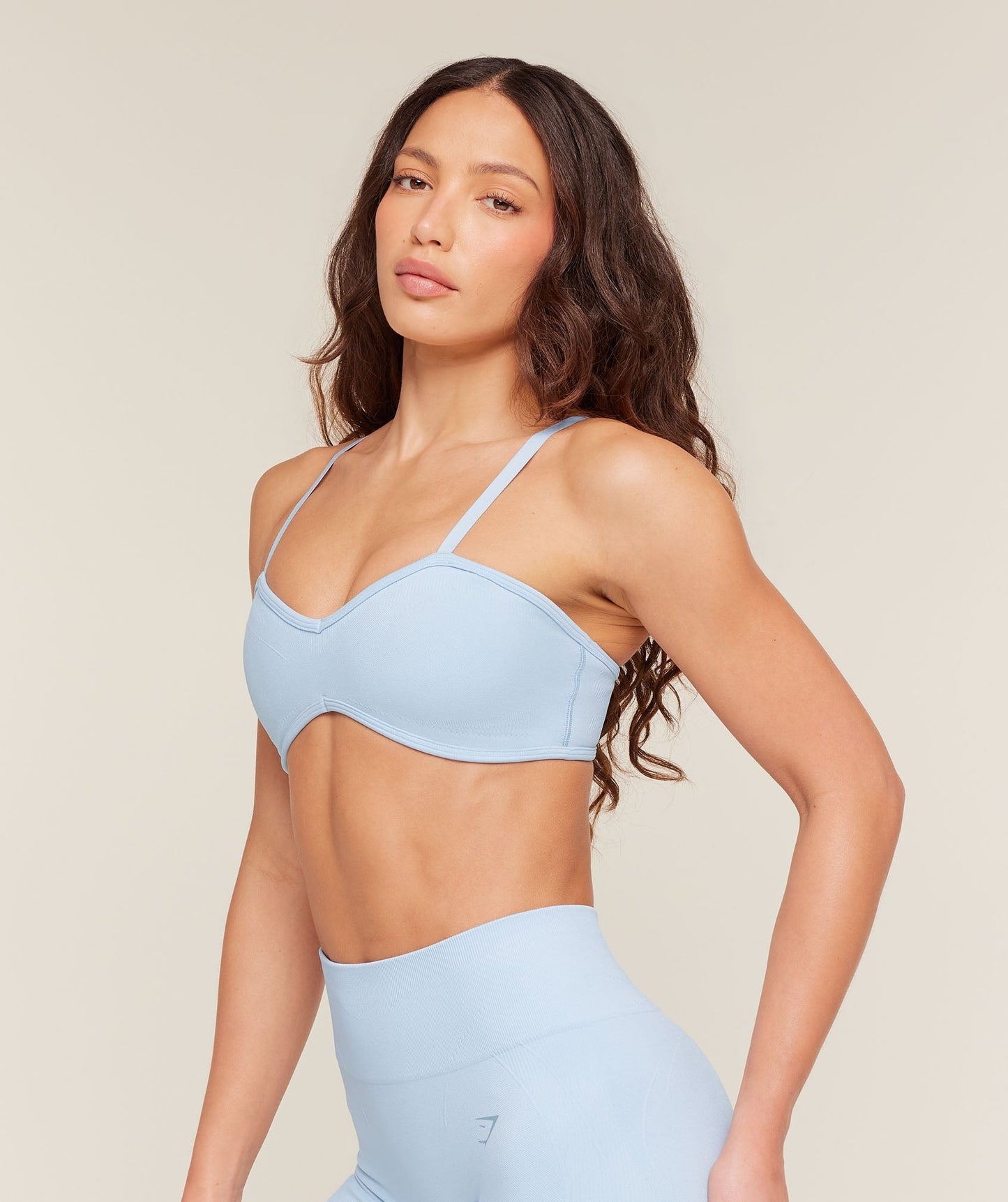 Gymshark Poise Light Support Seamless Sports Bra - Chilled Blue