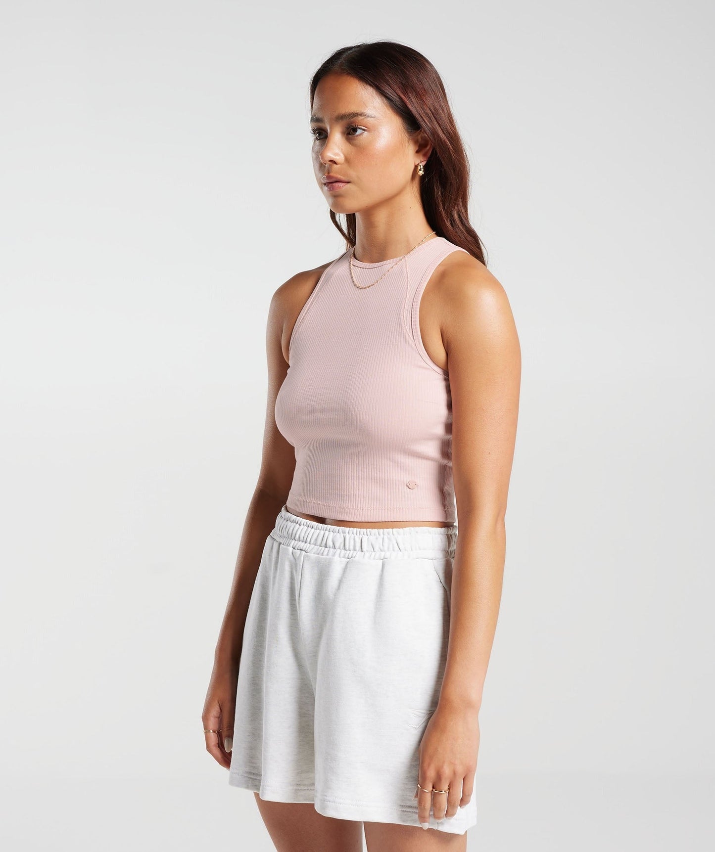 Gymshark Cotton Rib Midi Tank - Misty Pink