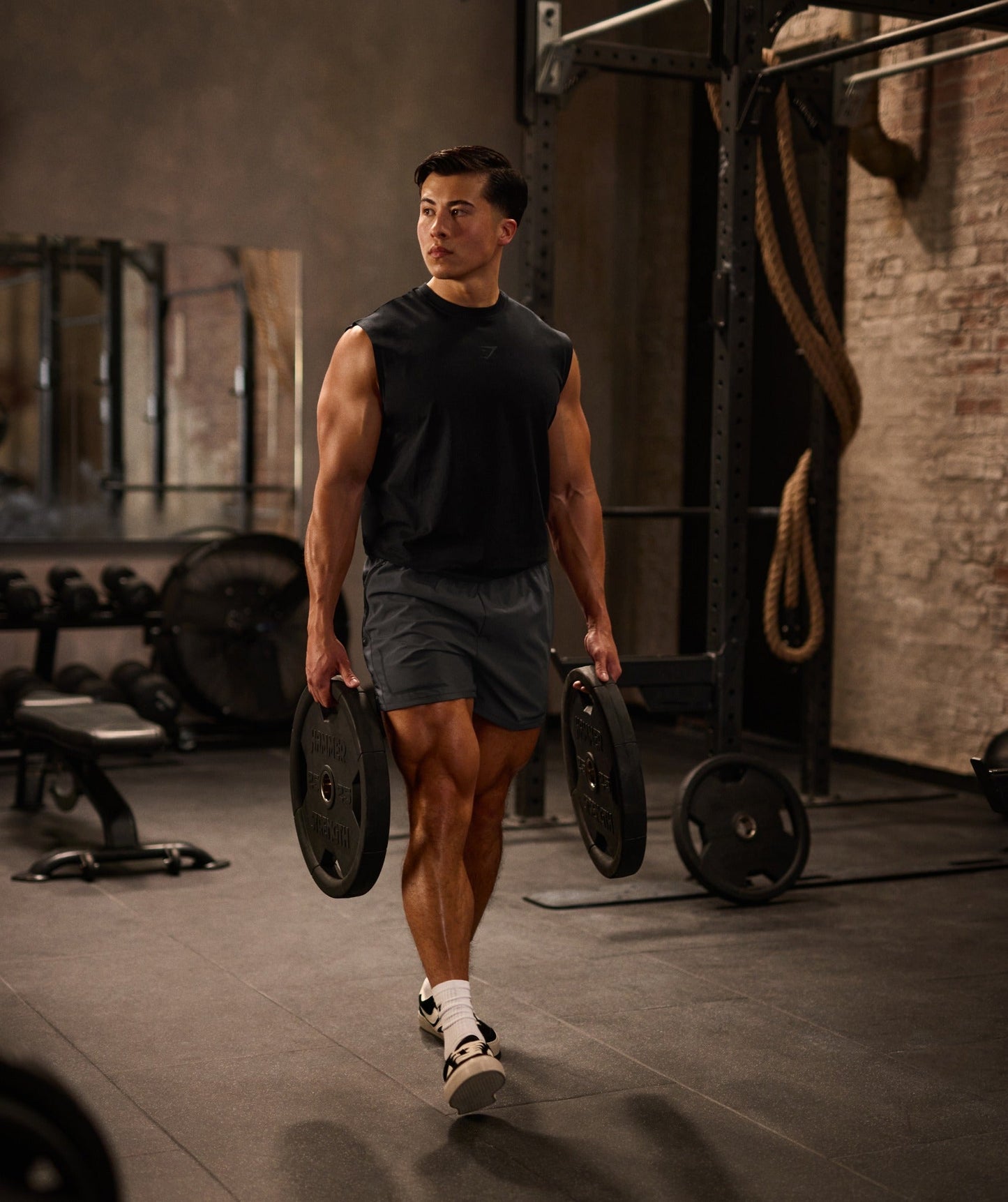 Gymshark Power Cut Off Tank - Black/Asphalt Grey