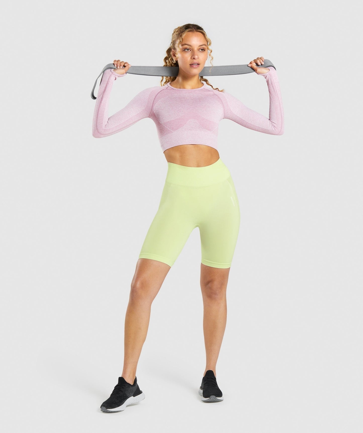 Gymshark Flex Sports Long Sleeve Crop Top - Light Purple Marl