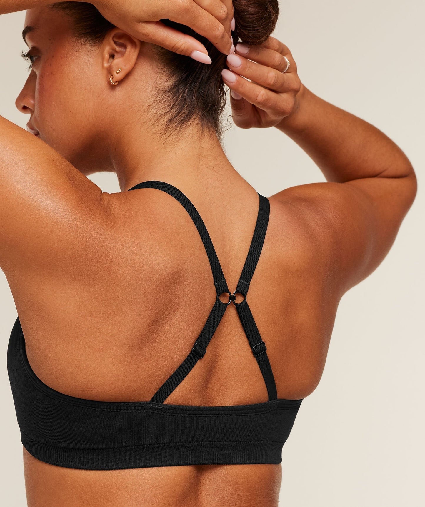 Gymshark Lift Seamless Sports Bra - Black/Black Marl