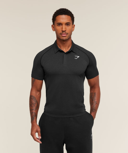 Gymshark Vital Polo - Black/Silhouette Grey