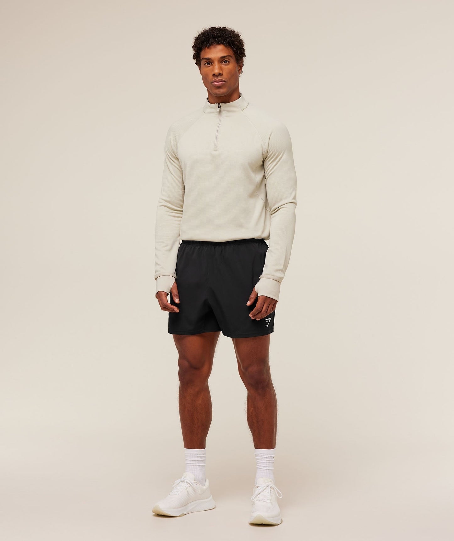 Gymshark Running 1/4 Zip - Pebble Grey