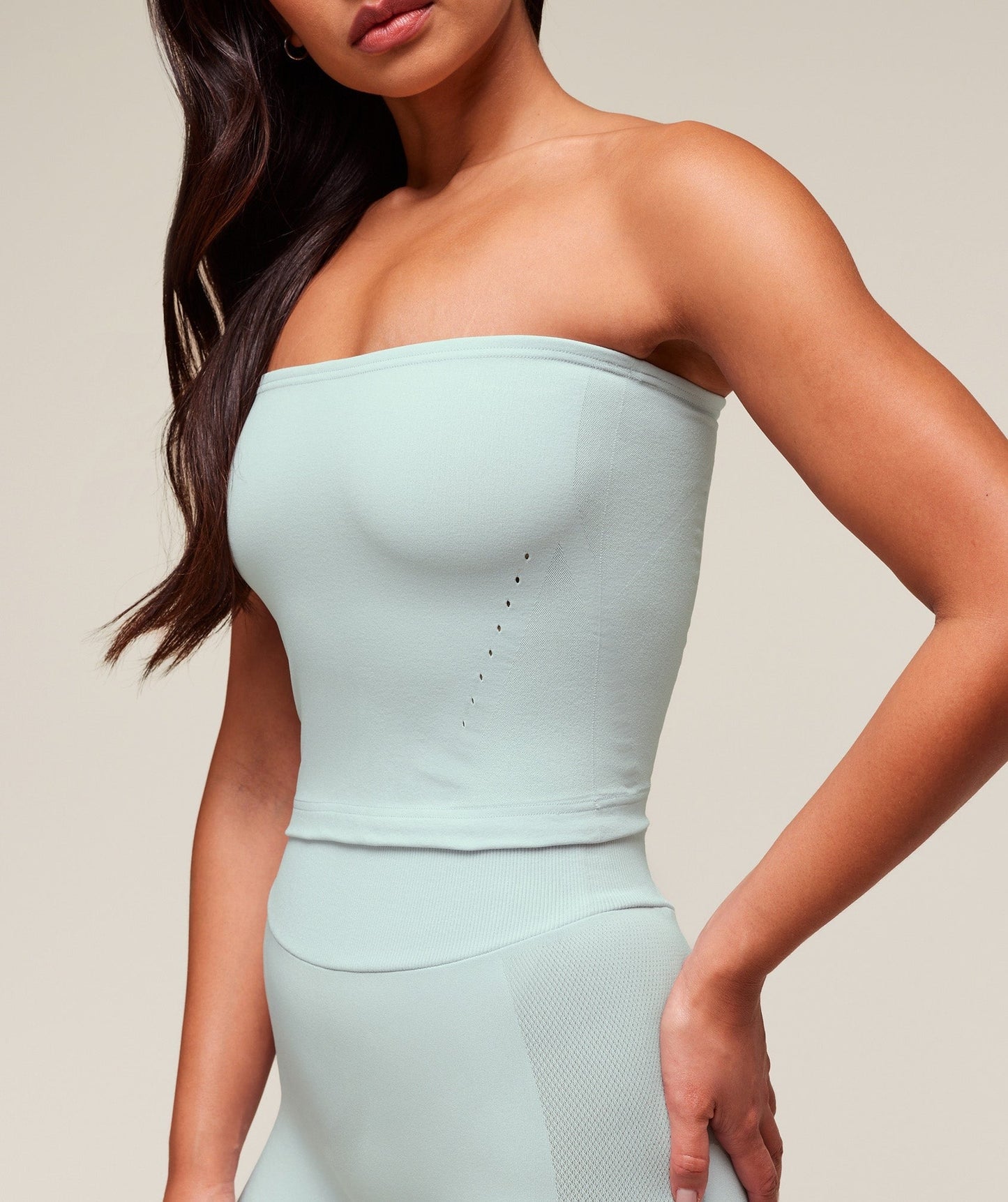 Gymshark everywear Warp Knit Tube Top - Frost Blue