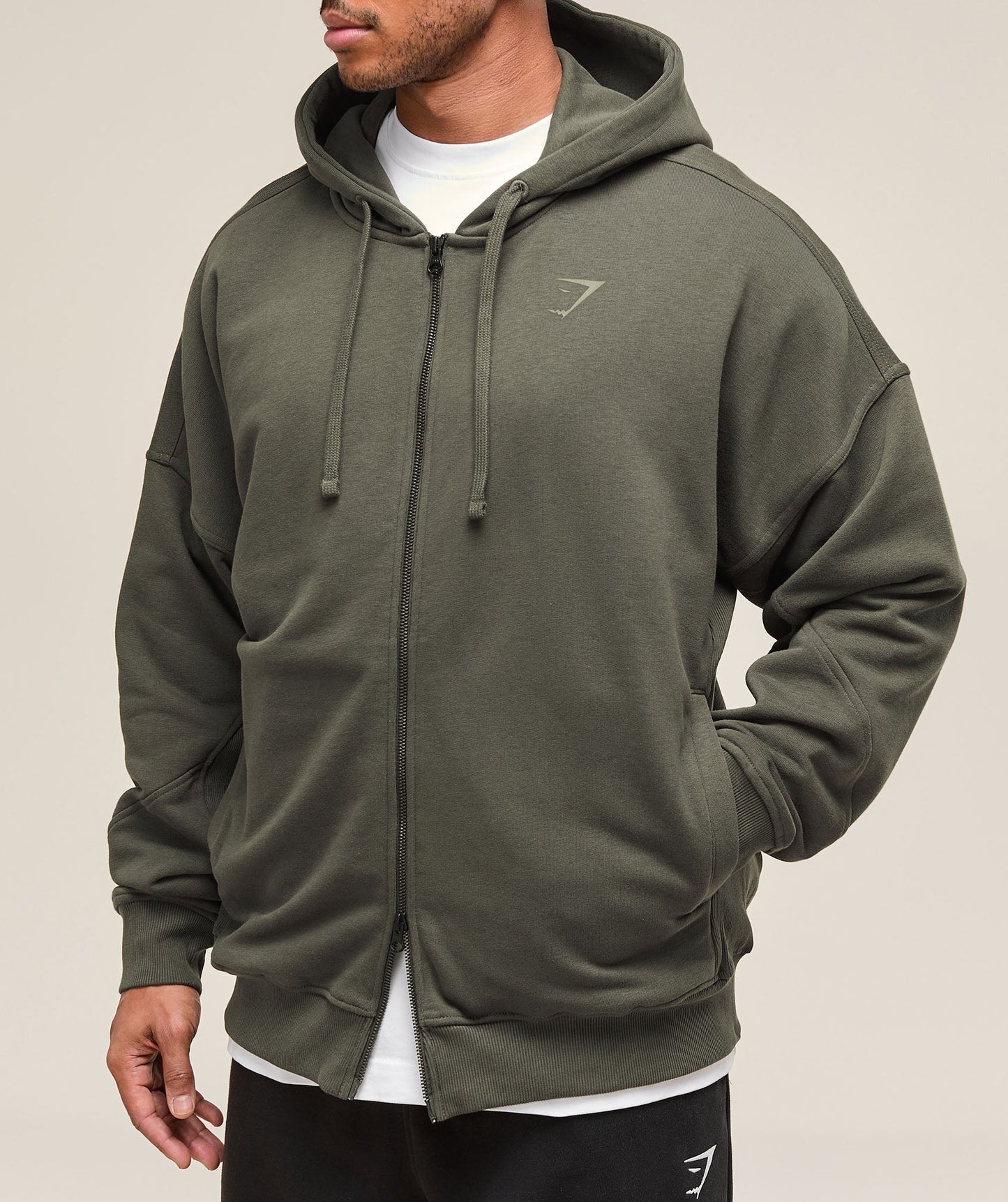 Gymshark Power Zip Up Hoodie - Strength Green