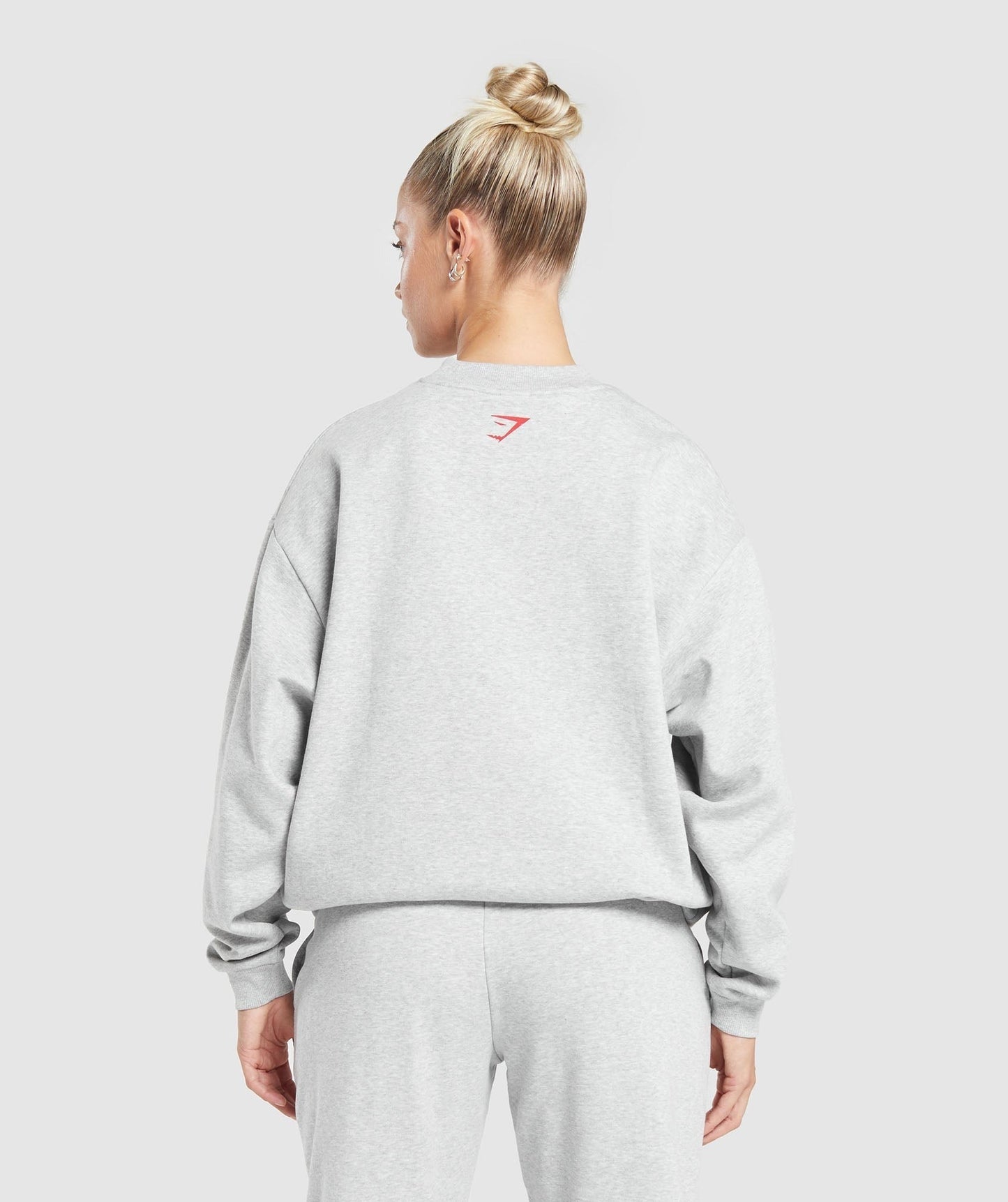 Gymshark I Heart Gym Oversized Sweatshirt - Light Grey Core Marl