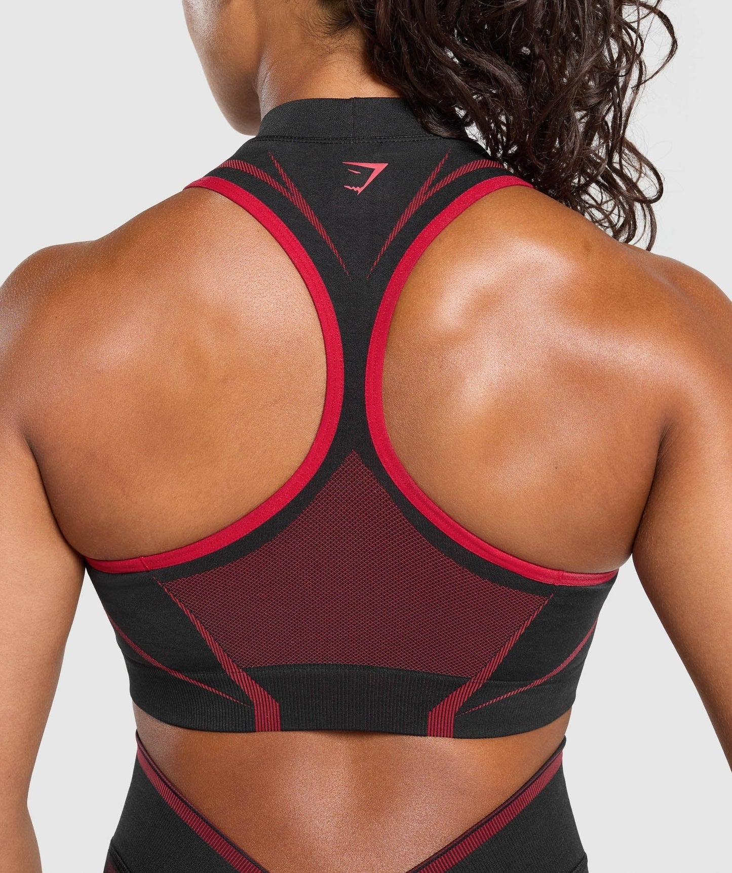 Gymshark Apex Lift Seamless Crop Top - Black/Carmine Red
