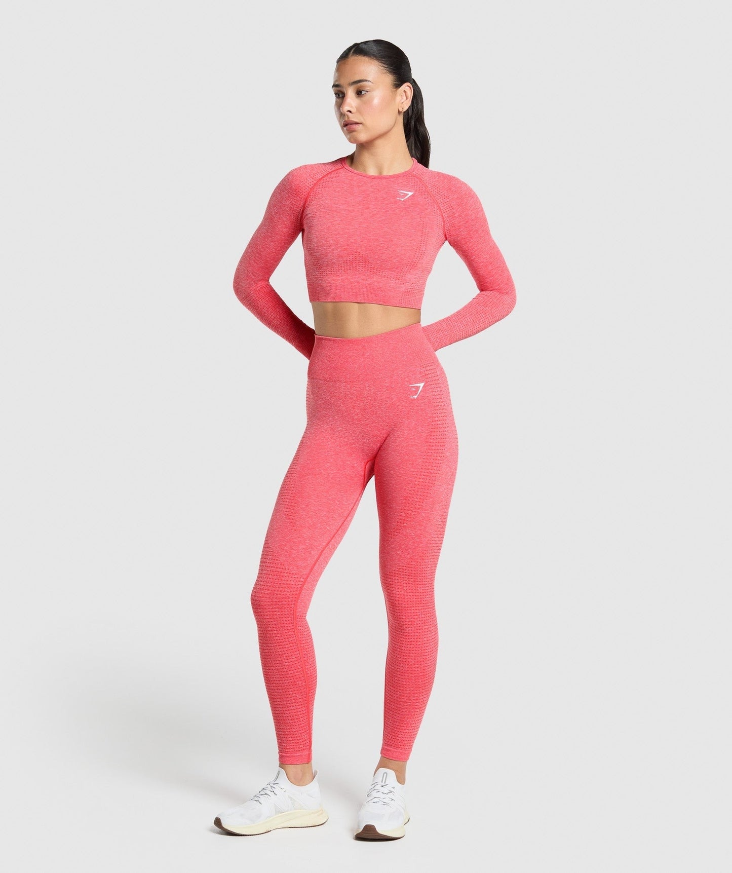 Gymshark Vital Crop Top - Coral Red/Marl