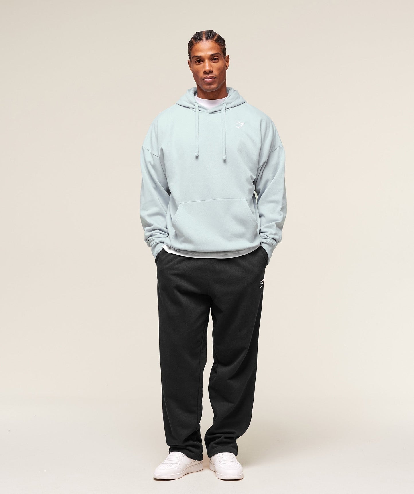 Gymshark Crest Oversized Hoodie - Smoke Blue