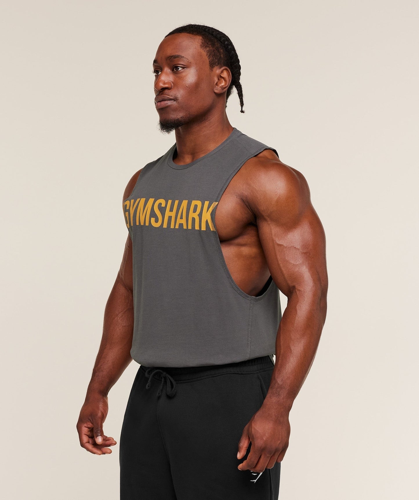 Gymshark Prime Drop Arm Tank - Grey/Antique Gold