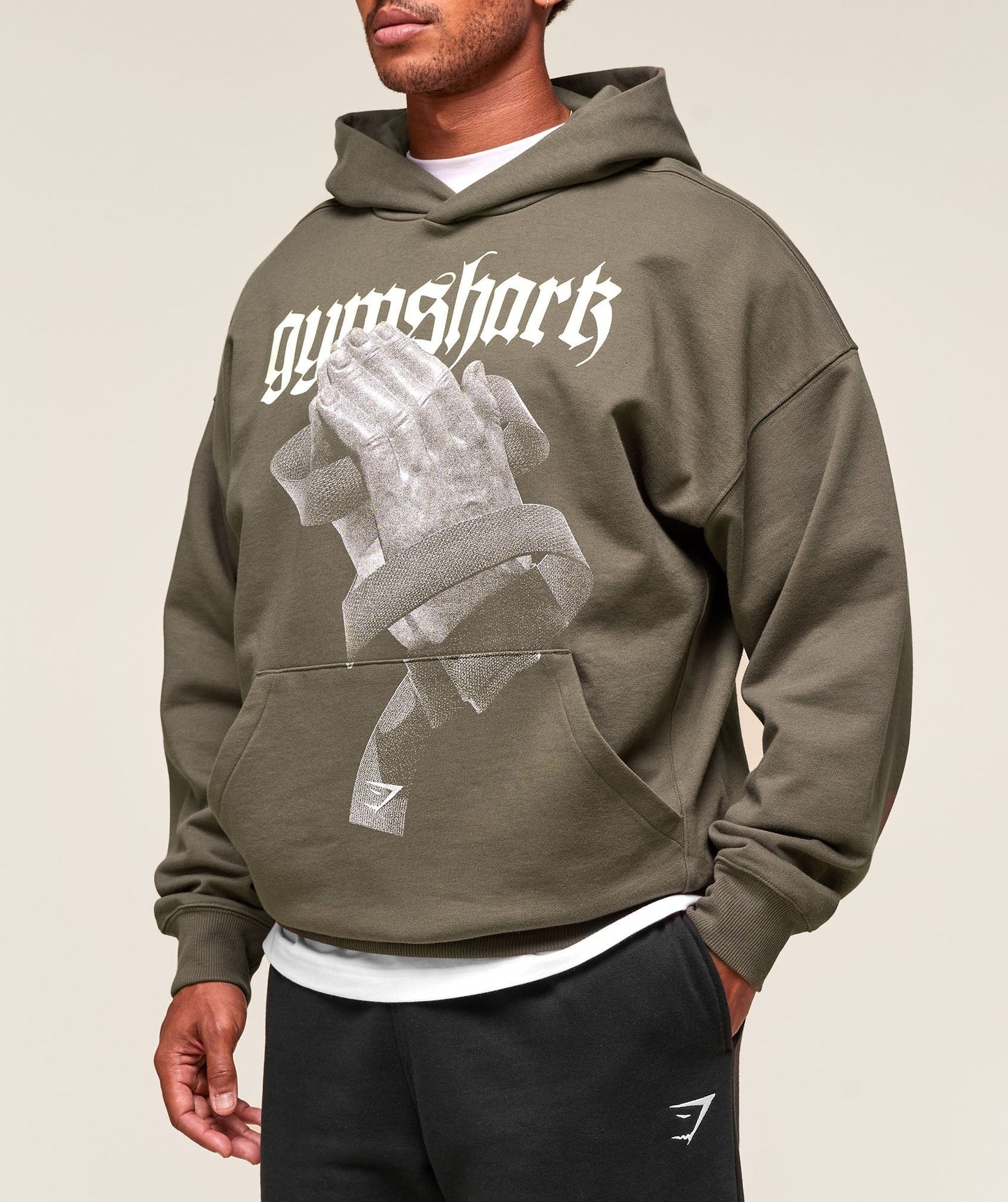 Gymshark Prayer Hands Hoodie - Camo Brown