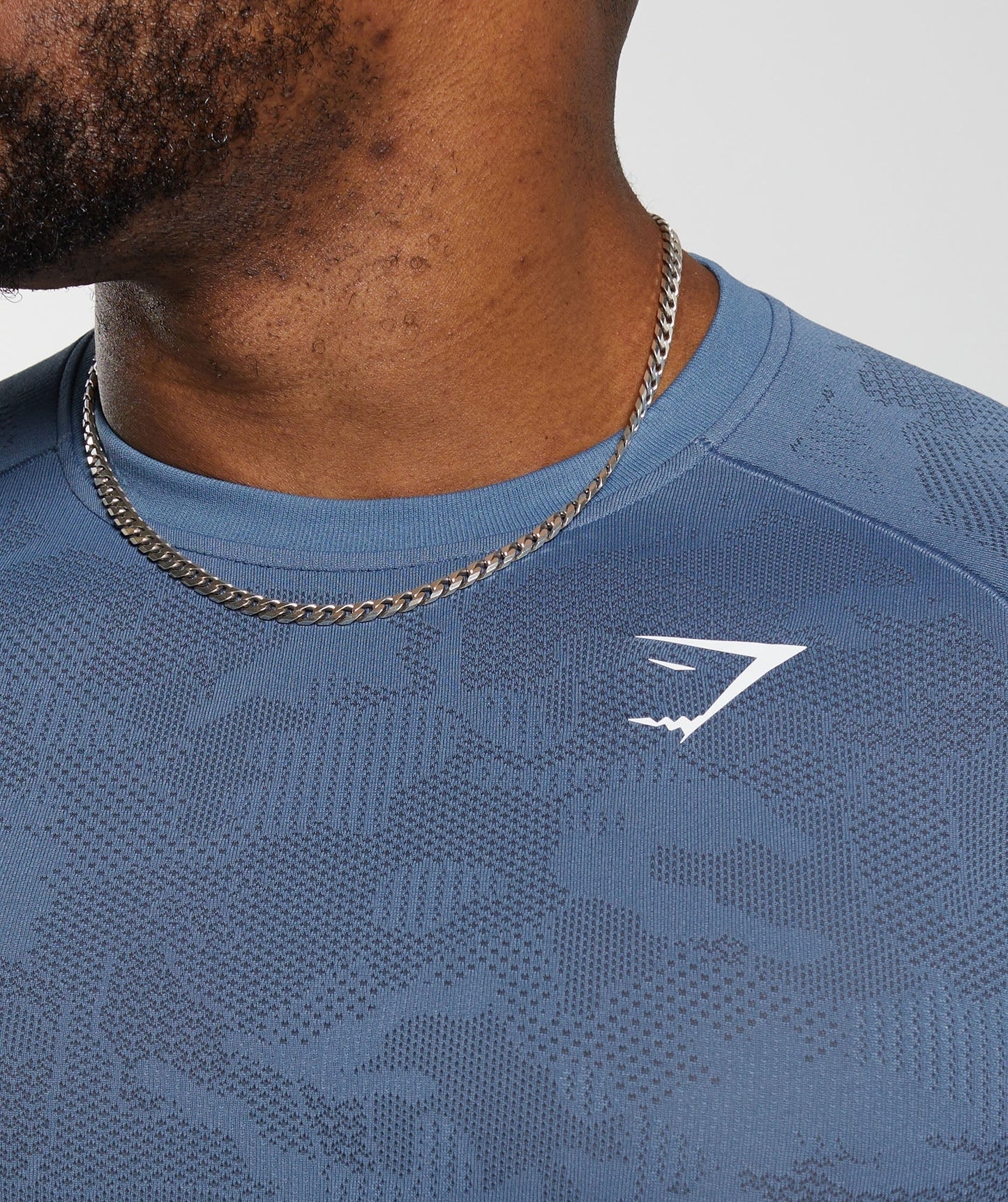 Gymshark Geo Seamless T-Shirt - Faded Blue/Titanium Blue