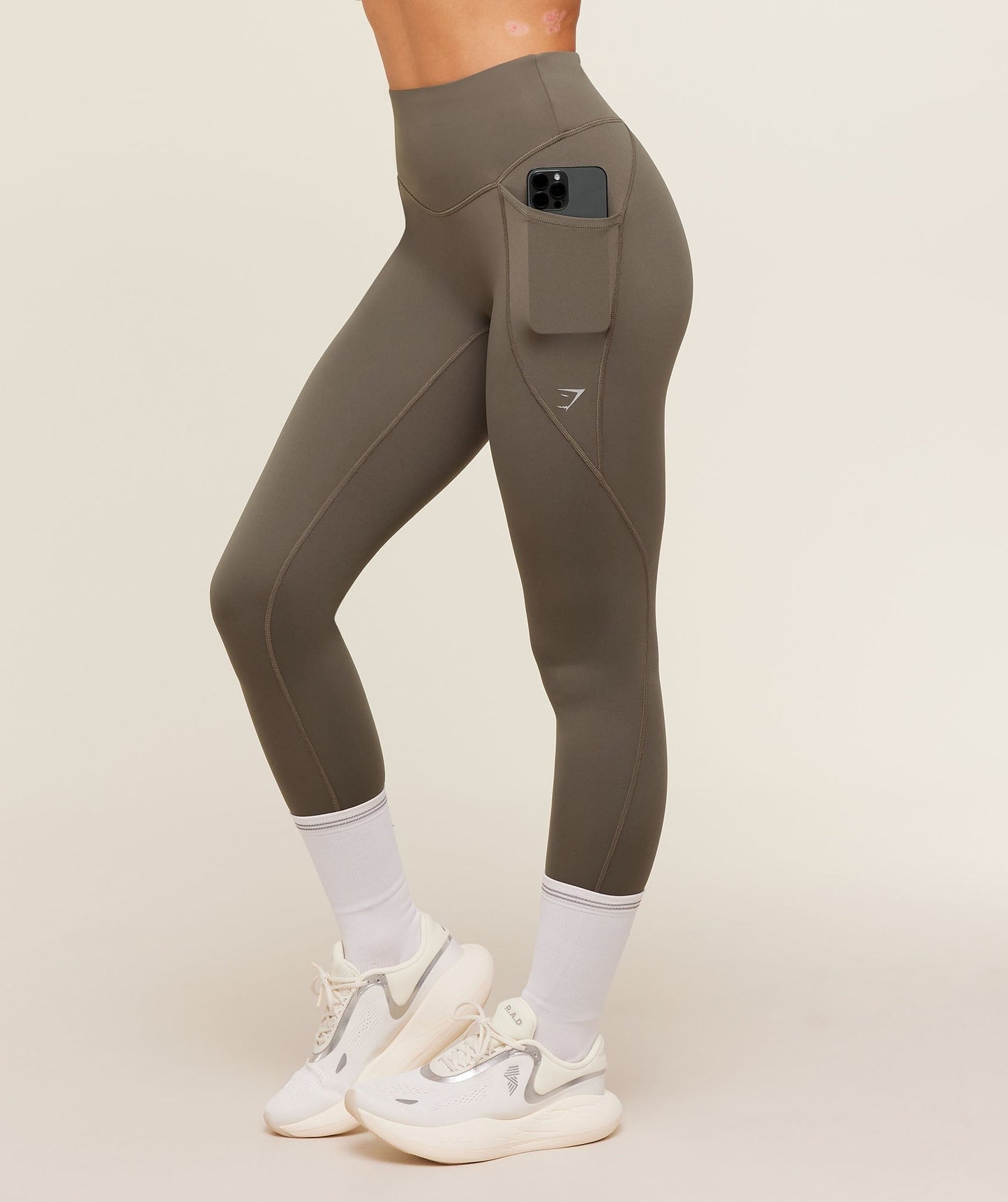 Gymshark Running Pocket Leggings - Camo Brown