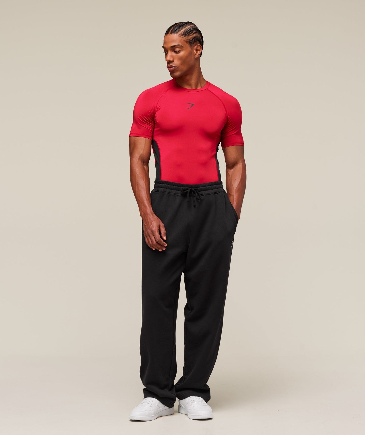 Gymshark Element Baselayer T-Shirt - Carmine Red/Black