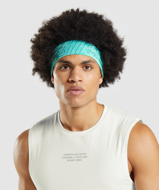 Gymshark //Steve Cook Headband - Turquoise