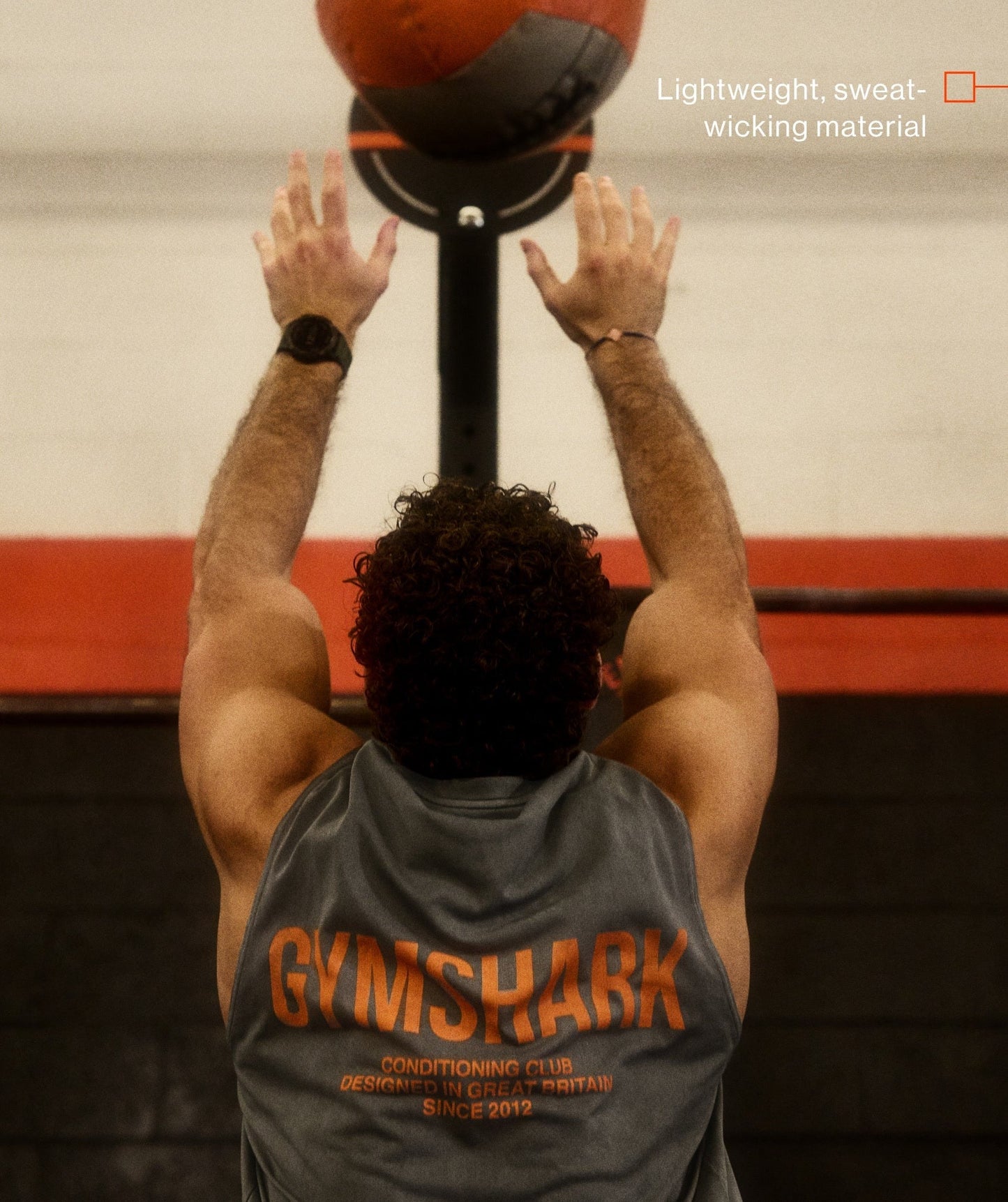 Gymshark Conditioning Club Washed Tank - Black/Dayglow Peach/Wash