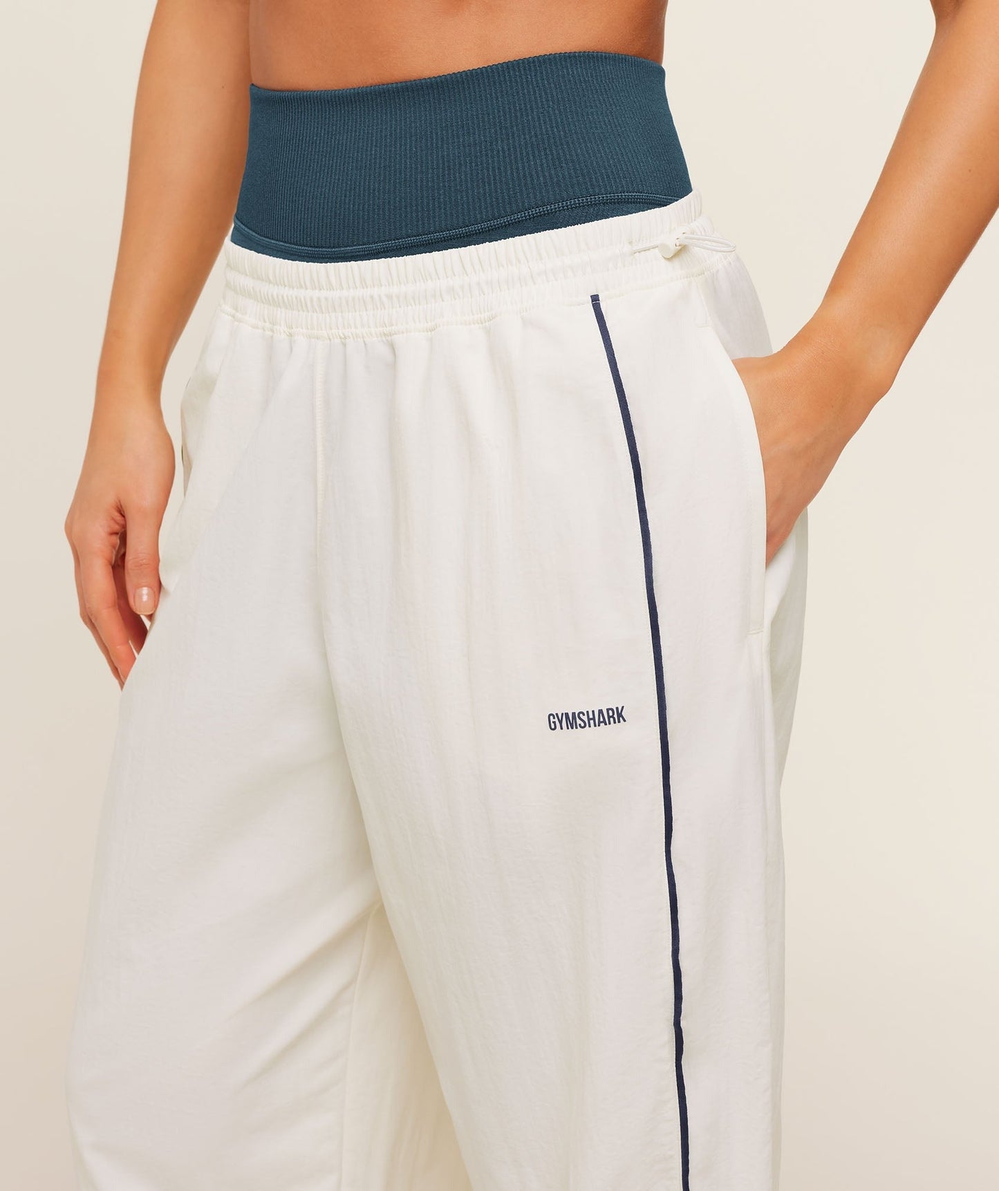 Gymshark To From Pants - Soft White/Stealth Blue