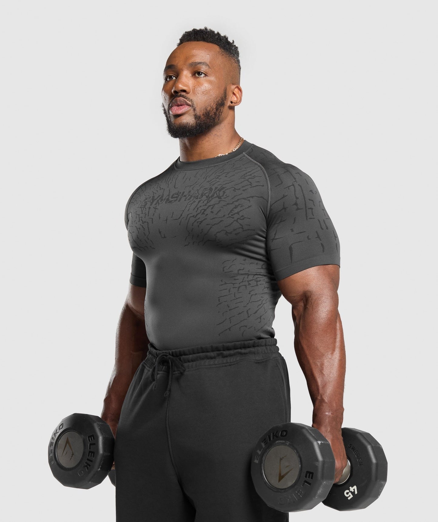 Gymshark Tectonic Seamless T Shirt - Asphalt Grey/Black