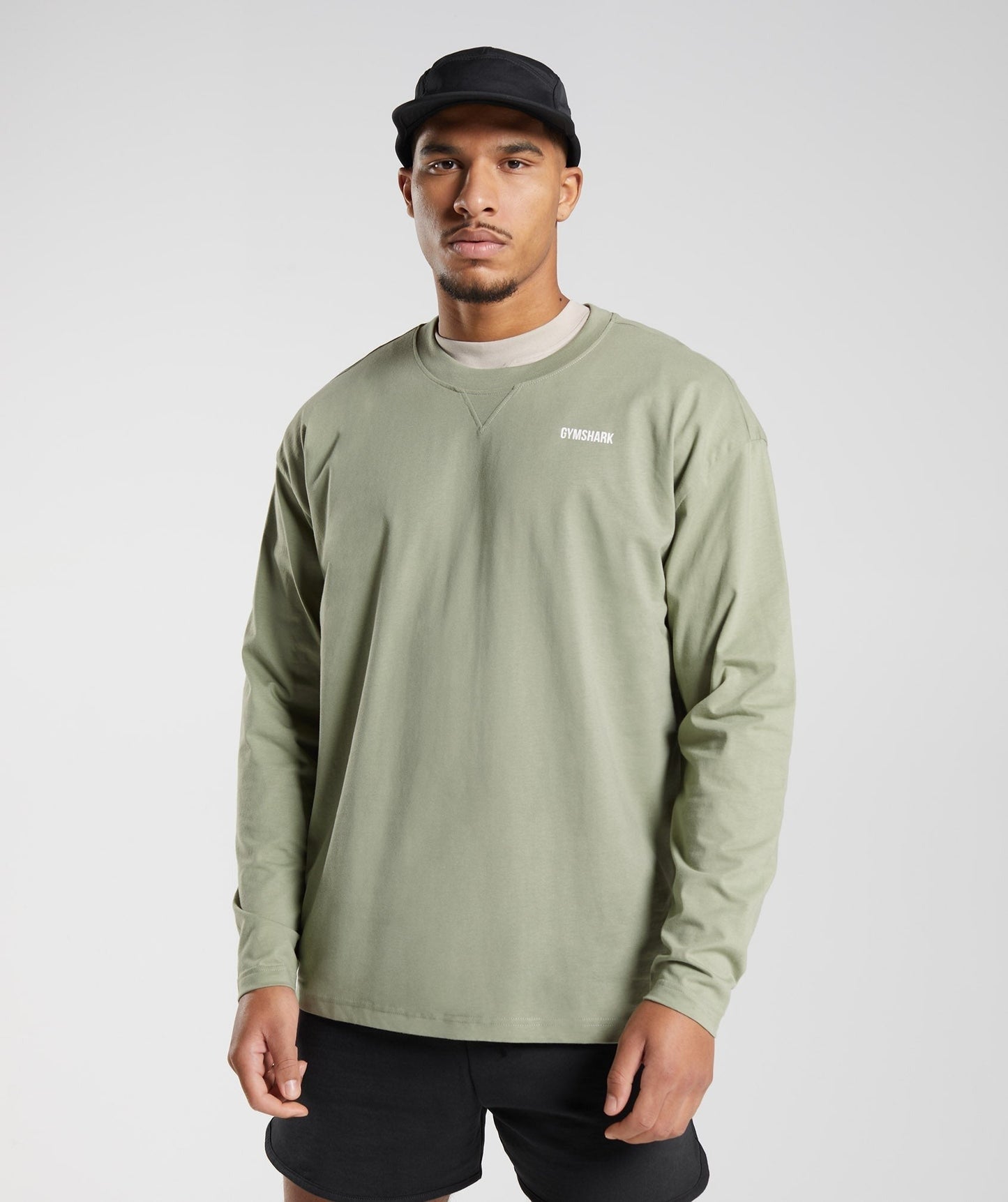 Gymshark Rest Day Sweats Long Sleeve T-Shirt - Sage Green
