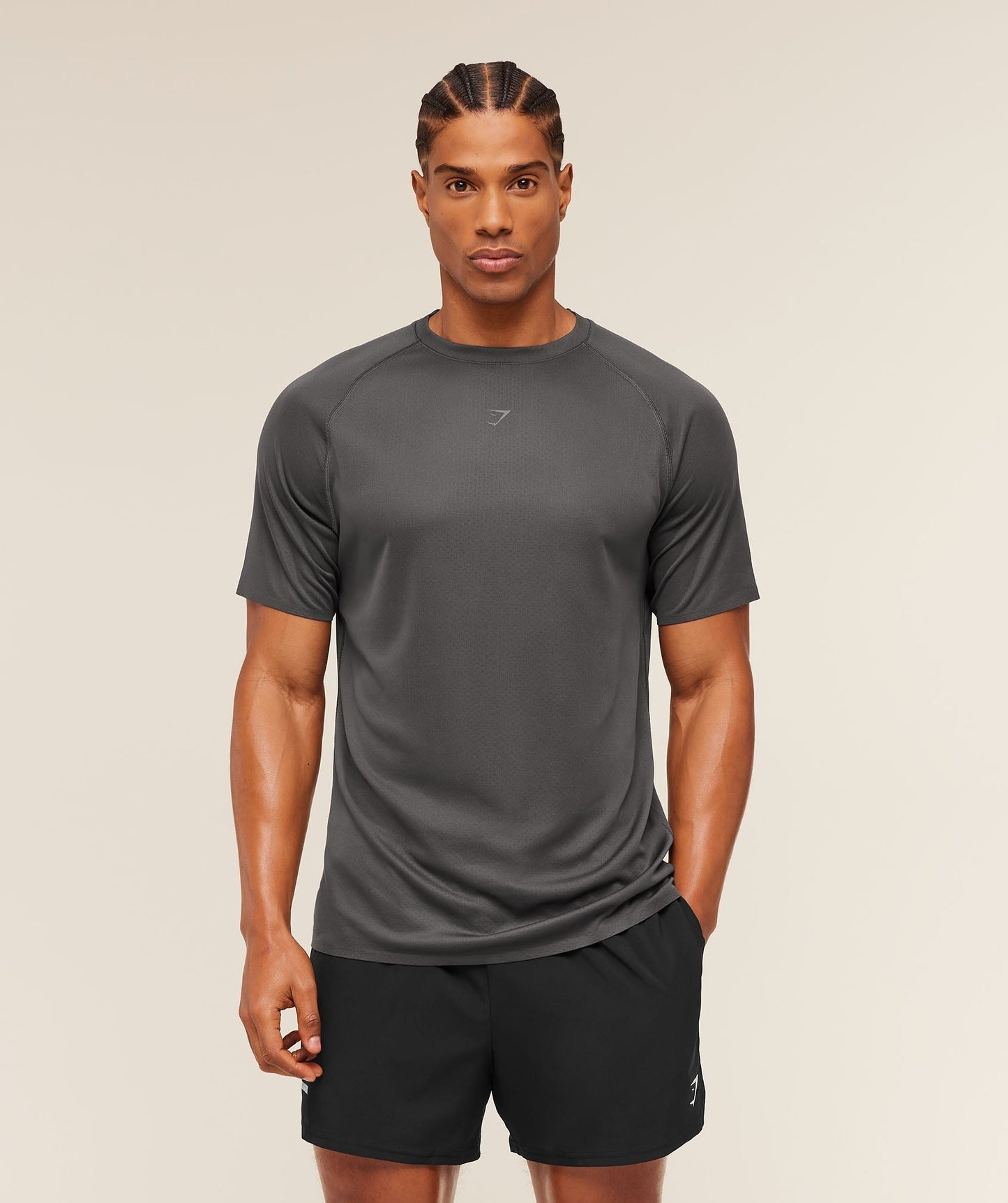 Gymshark Hybrid Engineered Jacquard T-Shirt - Grey