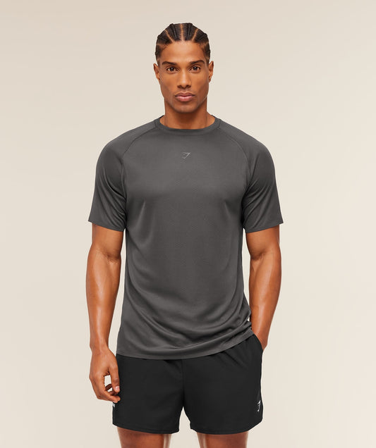 Gymshark Hybrid Engineered Jacquard T-Shirt - Grey
