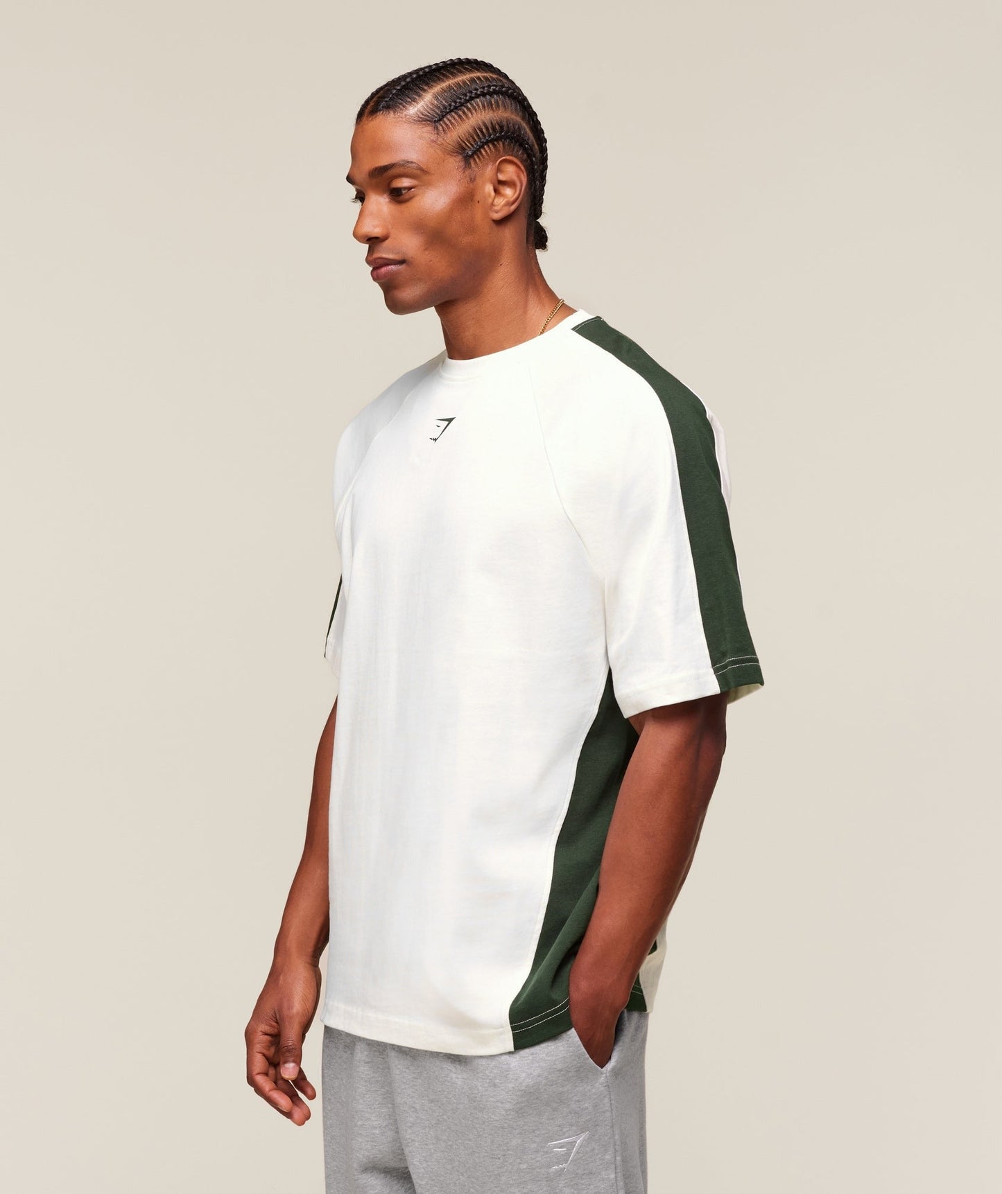 Gymshark GSLC 66 T-Shirt - Soft White/Trail Green