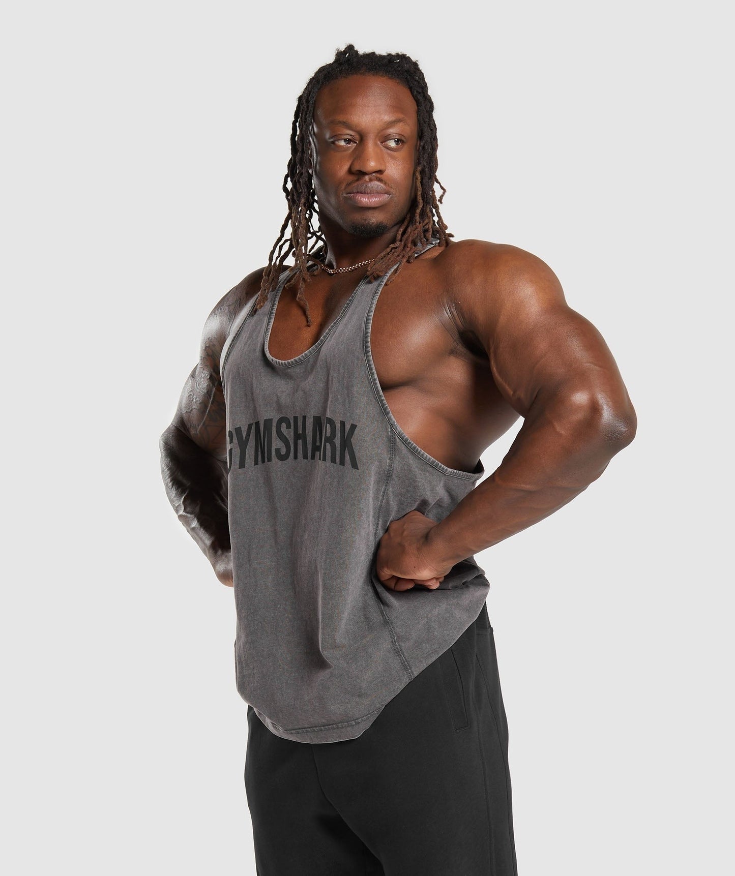 Gymshark Power Washed Stringer - Onyx Grey
