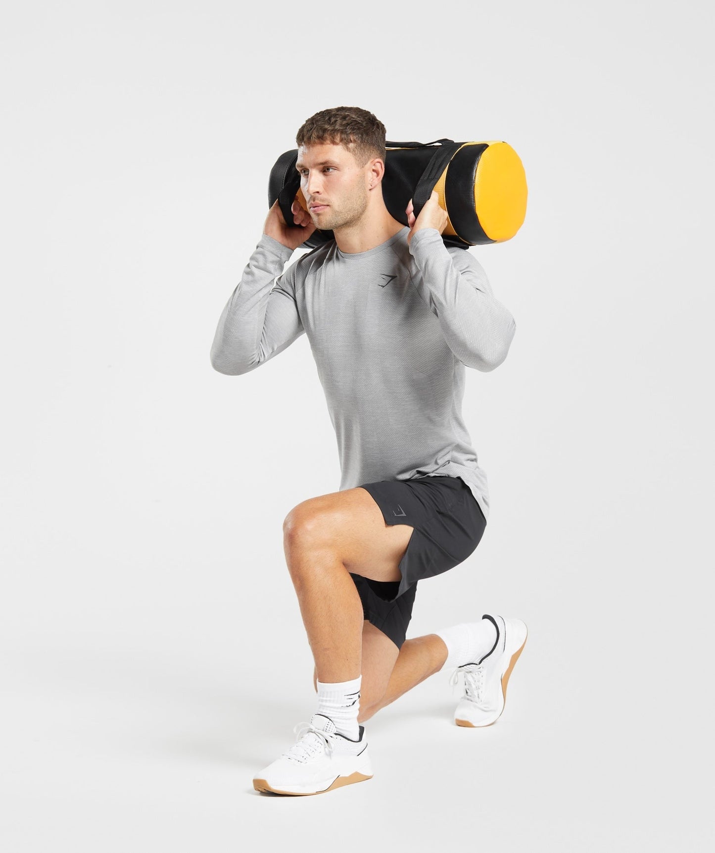 Gymshark Apex Long Sleeve T-Shirt - Light Grey/Smokey Grey