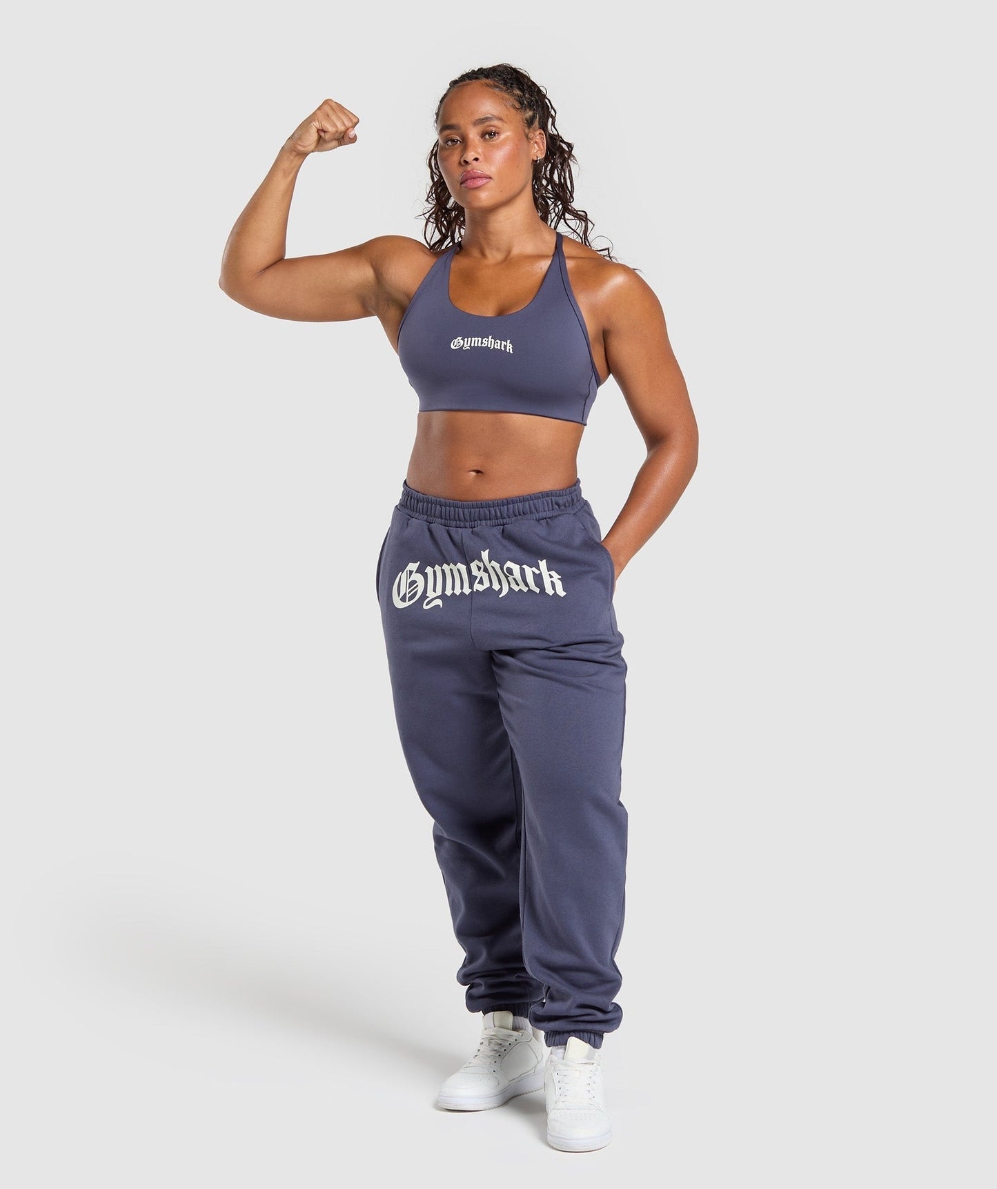 Gymshark Strength Department Graphic Sports Bra - Weighted Purple