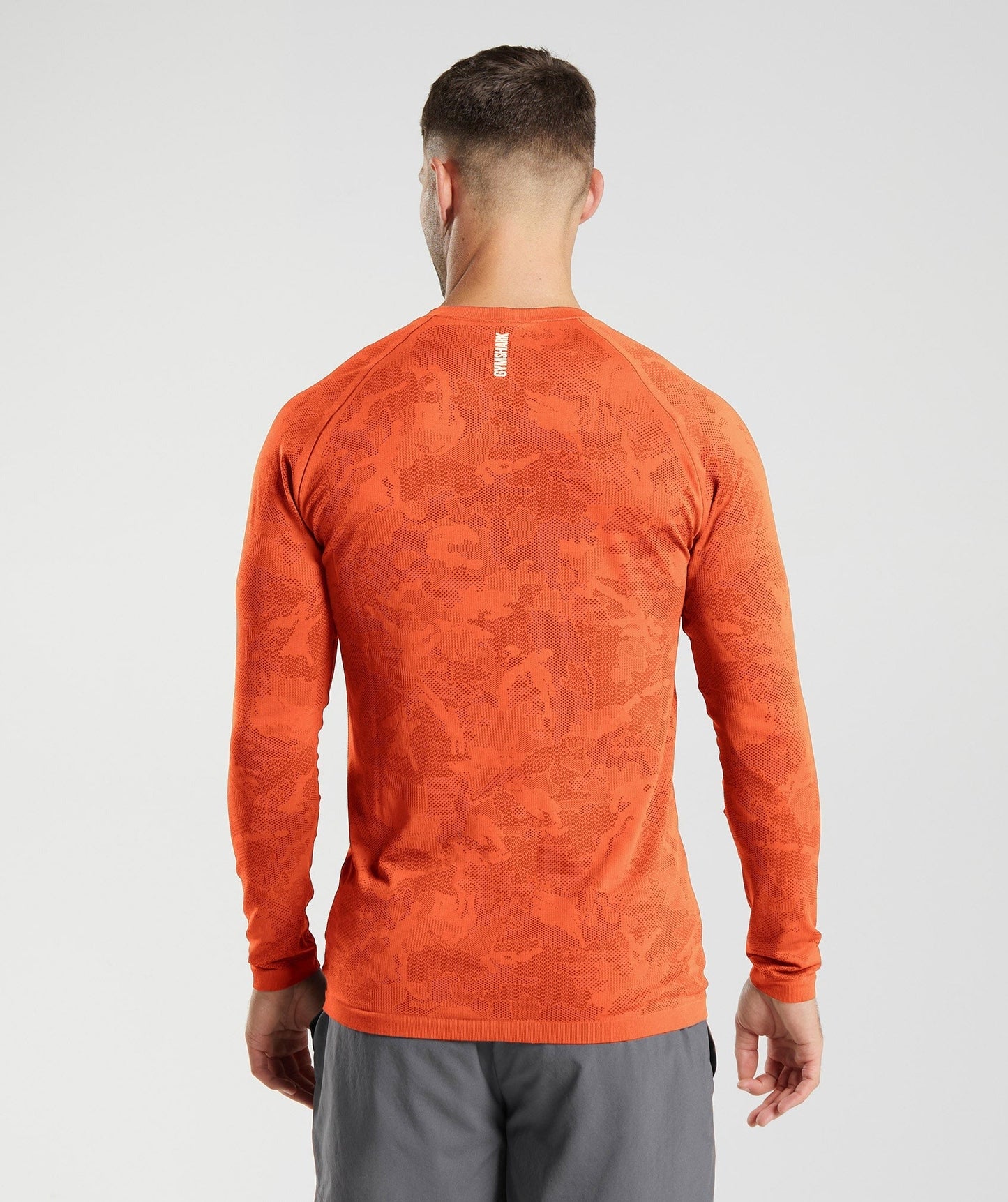 Gymshark Geo Seamless Long Sleeve T-Shirt - Pepper Red/Salsa Red
