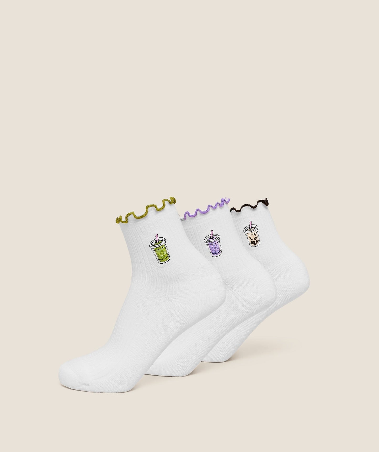 Gymshark Hydration Graphic Midi Frill Socks 3pk - White