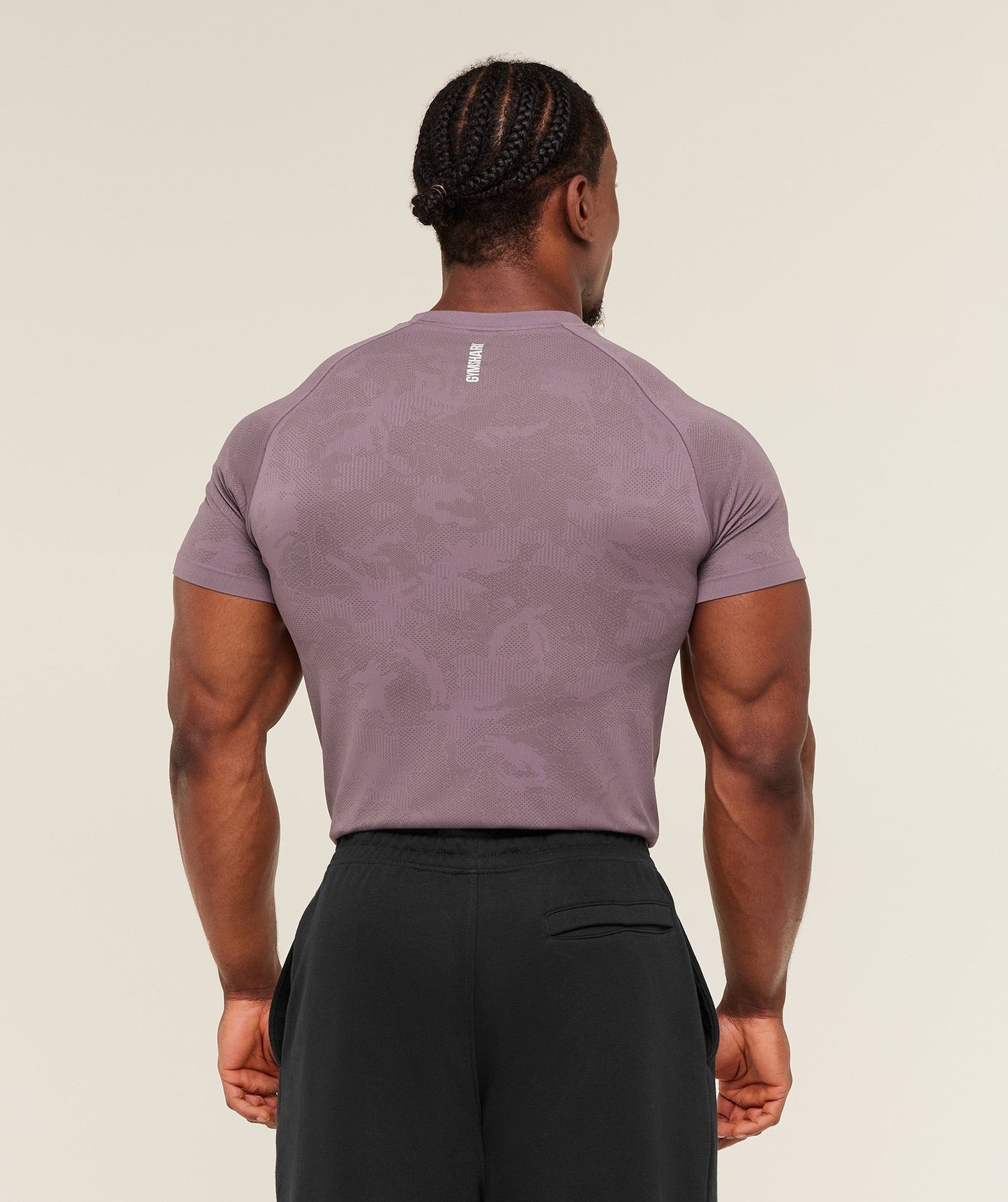 Gymshark Geo Seamless T-Shirt - Dusk Purple / Cool Brown