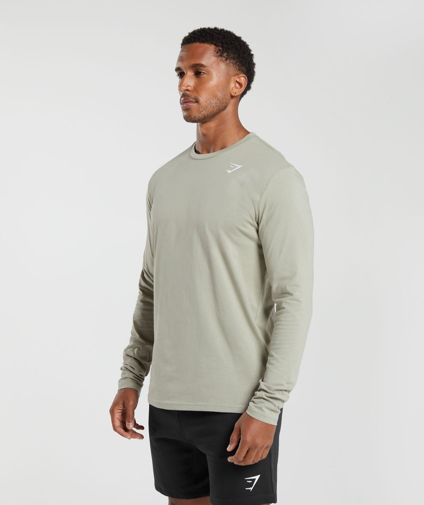 Gymshark Crest Long Sleeve T-Shirt - Stone Grey