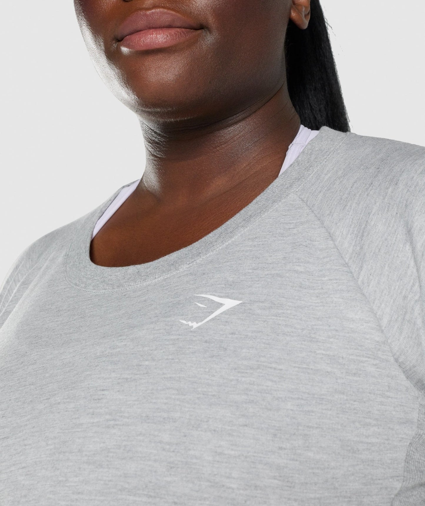 Gymshark Training Cropped Sweater - Light Grey Marl