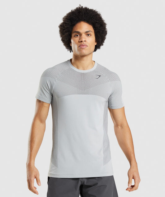 Gymshark Apex Seamless T-Shirt - Light Grey/Onyx Grey