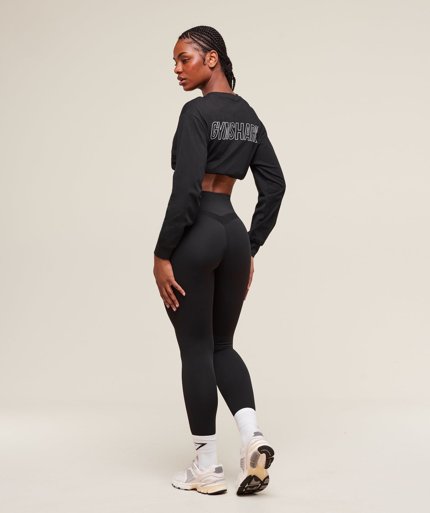 Gymshark Trace Graphic Long Sleeve Top - Black