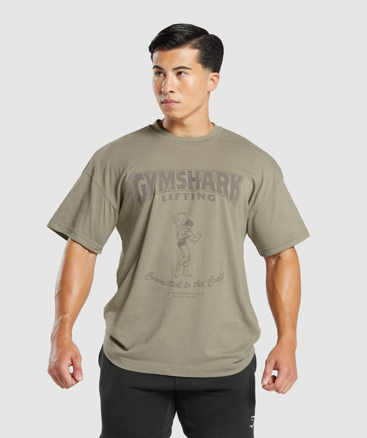 Gymshark Committed to the Craft T-Shirt - Linen Brown