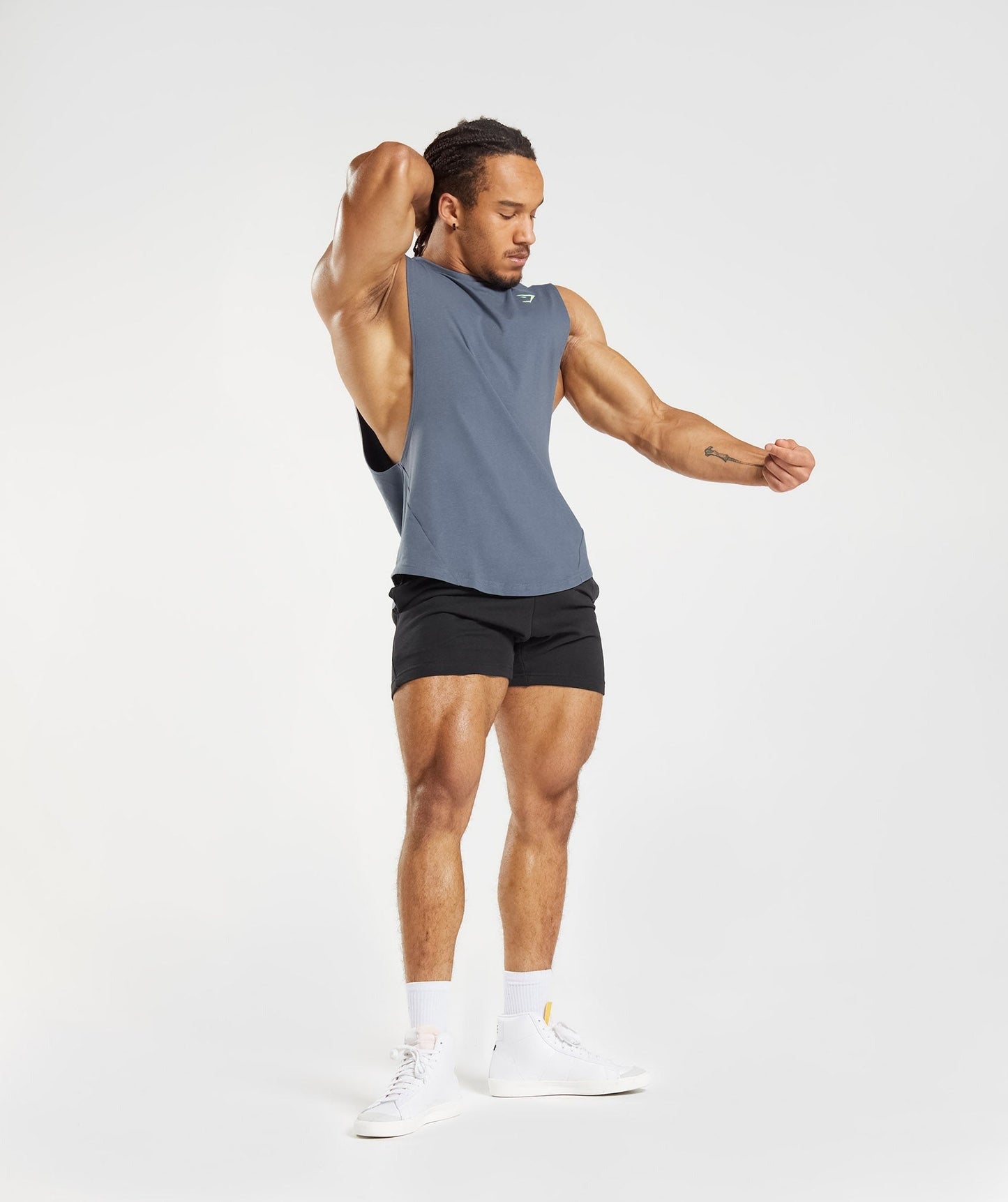 Gymshark Bold Drop Arm Tank - Evening Blue