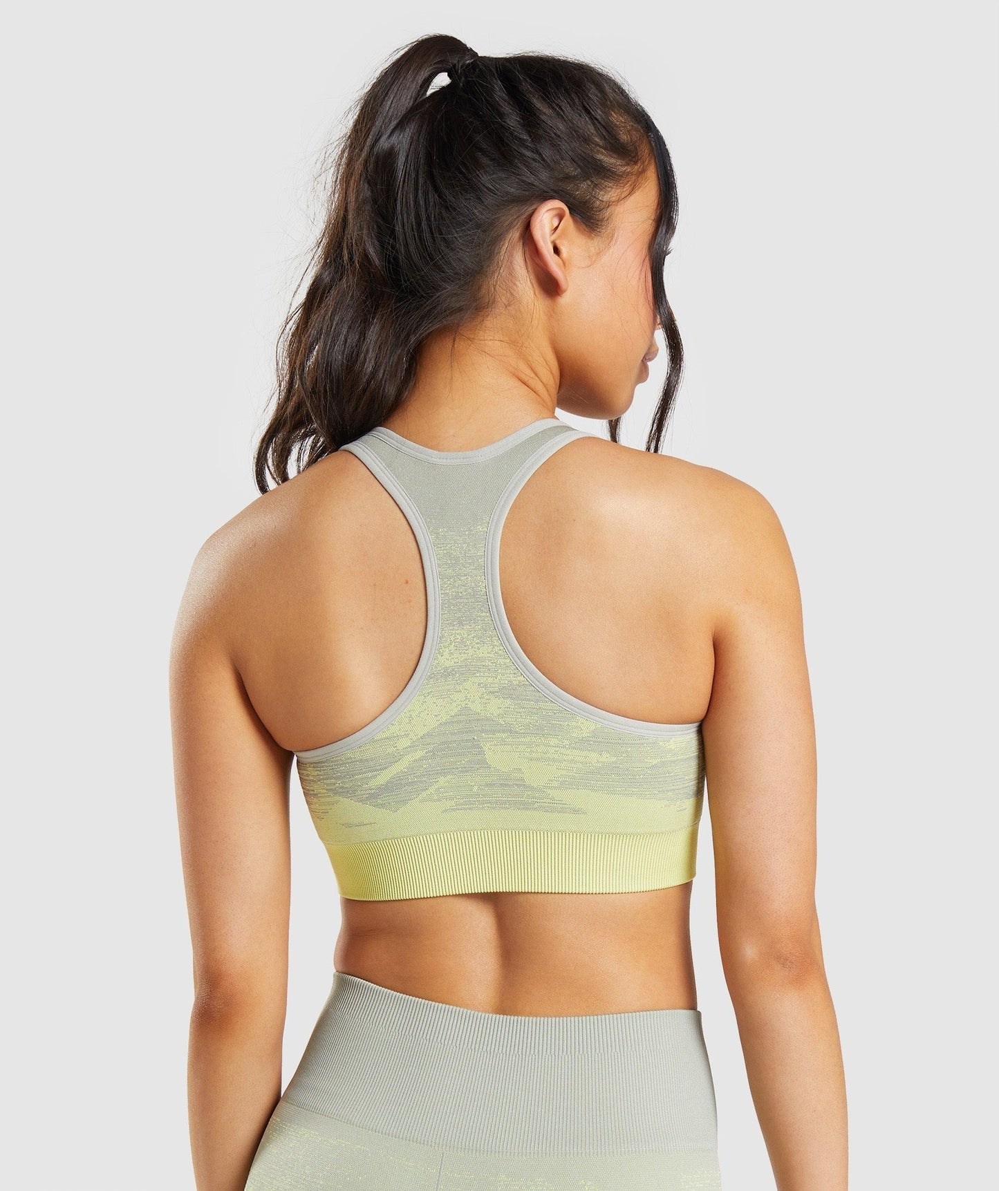 Gymshark Adapt Ombre Seamless Sports Bra - Triangle | Taupe Grey Print