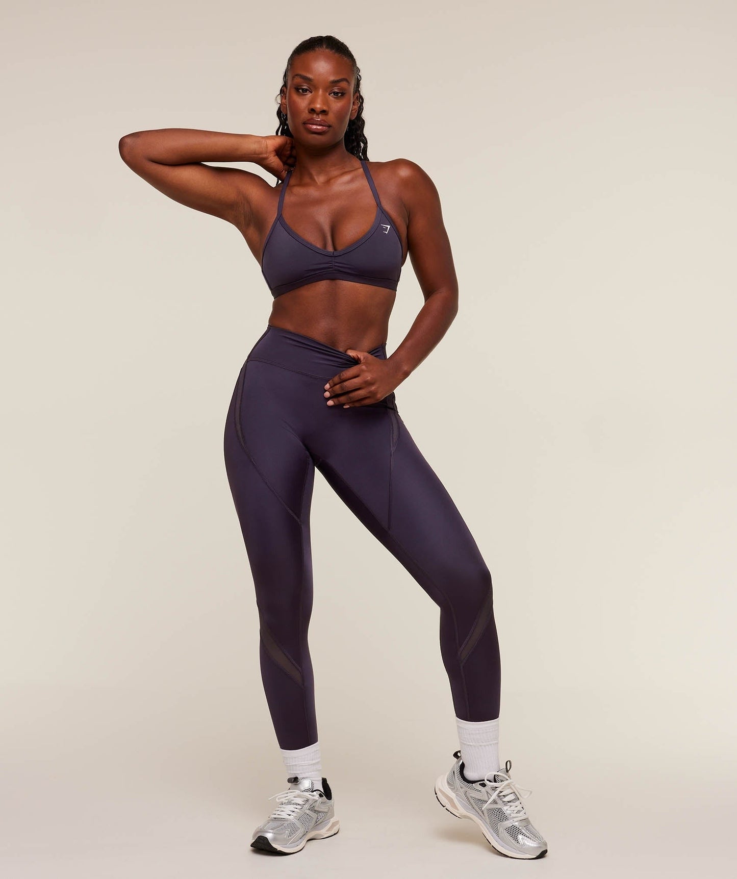 Gymshark Mesh Panel Leggings - Midnight Purple