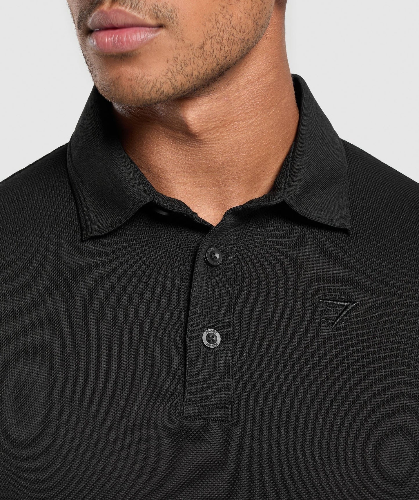 Gymshark Flat Knit Polo Shirt - Black