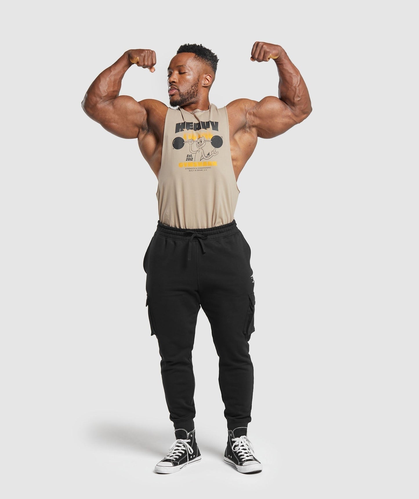 Gymshark Heavy Metal Drop Arm Tank - Brown