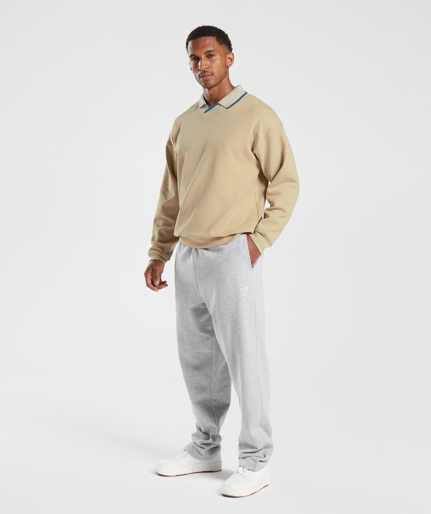 Gymshark Rest Day Street Polo Pullover - Desert Beige