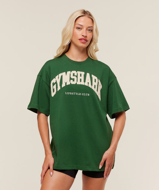 Gymshark Collegiate Graphic T-Shirt - Athletic Green