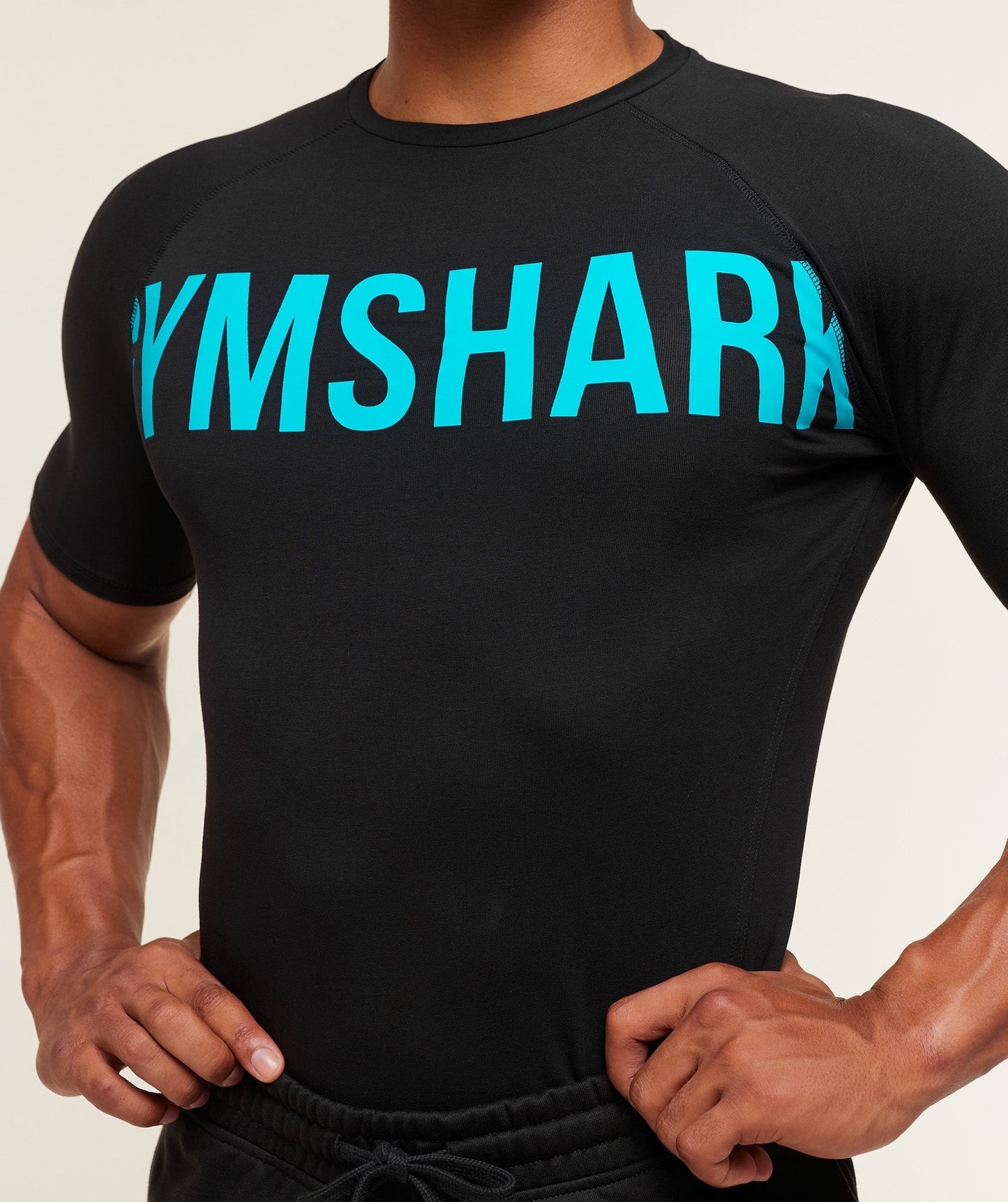 Gymshark Prime T-Shirt - Black/Brand Blue
